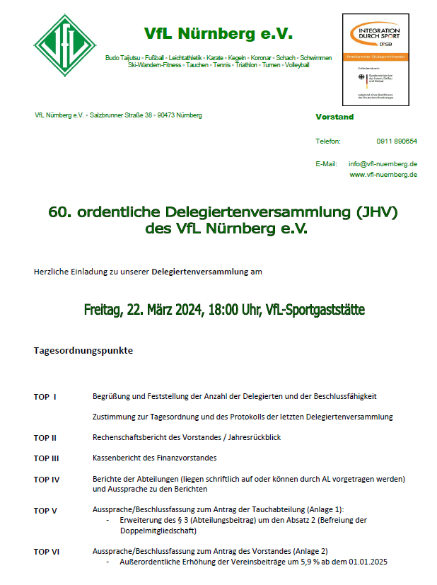 Delegiertenversammlung am Freitag, 22.03.2024