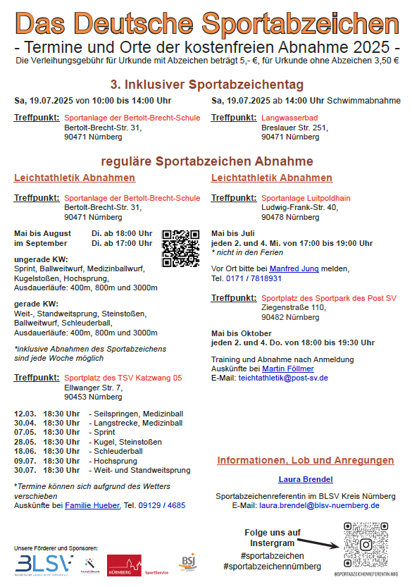 Sportabzeichentermine 2025